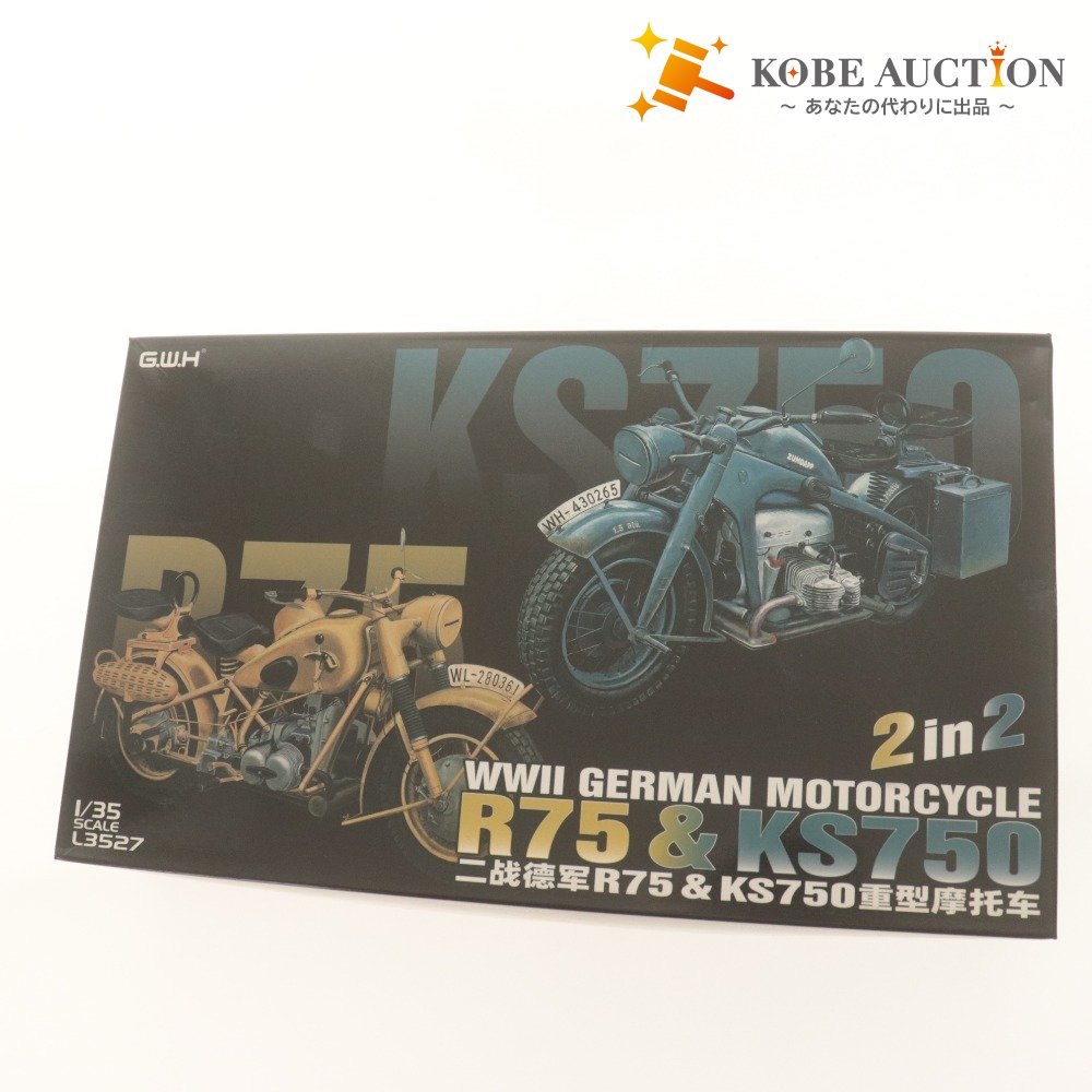 ■ G.W.H Lion Roar プラモデル 1/35 L3527 ドイツ WWII GERMAN MOTORCYCLE ZUNDAPP R75 & KS750 2in2 付属品付き 未組立 未開封 未使用