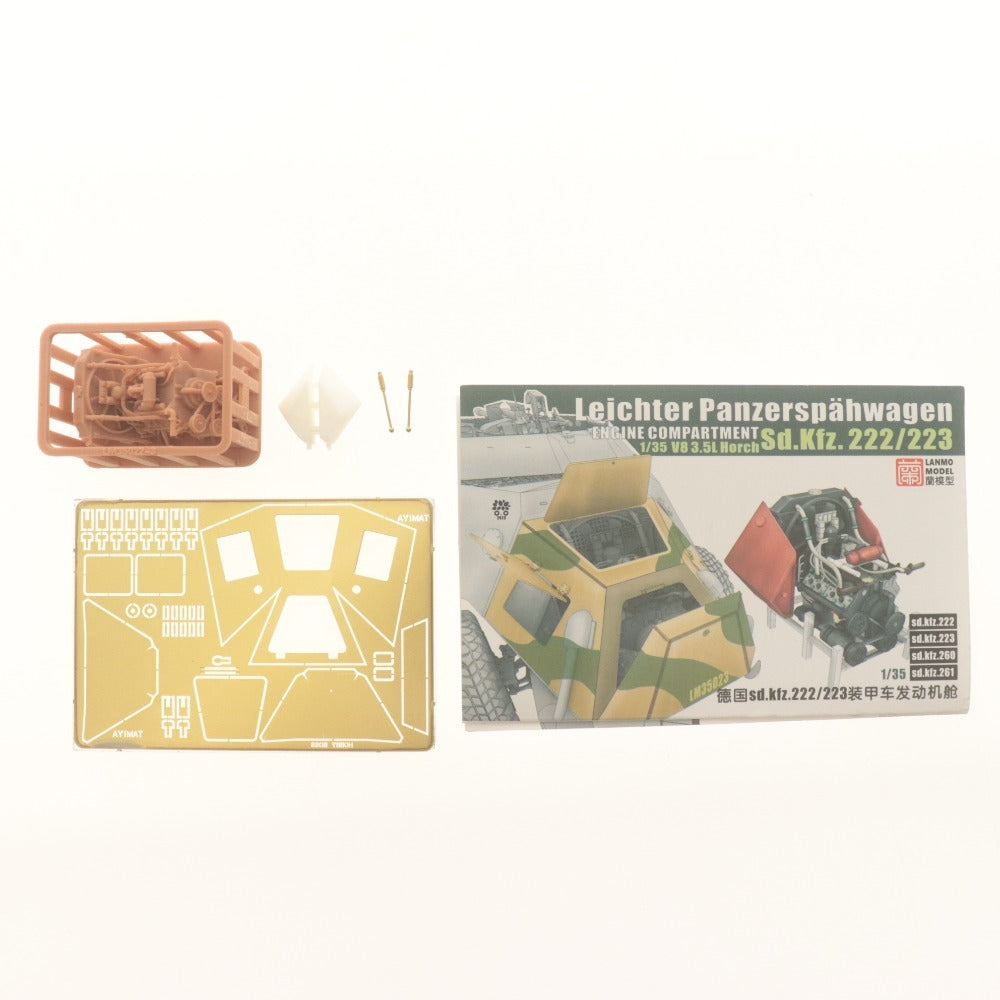 ■ LANMO MODEL プラモデル部品 1/35 Sd.Kfz.222/223用エンジン コンパートメントセット V8 3.5L Horch LM35023 付属品付き 未組立 未使用