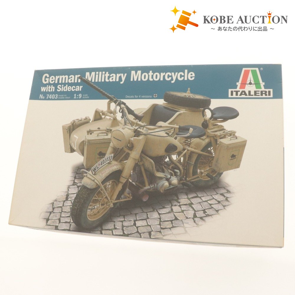 ■ ITALERI プラモデル 1/9 WW.II ドイツ軍 軍用サイドカー German Military Motorcycle with Sidecar No.7403 付属品 未組立未開封未使用