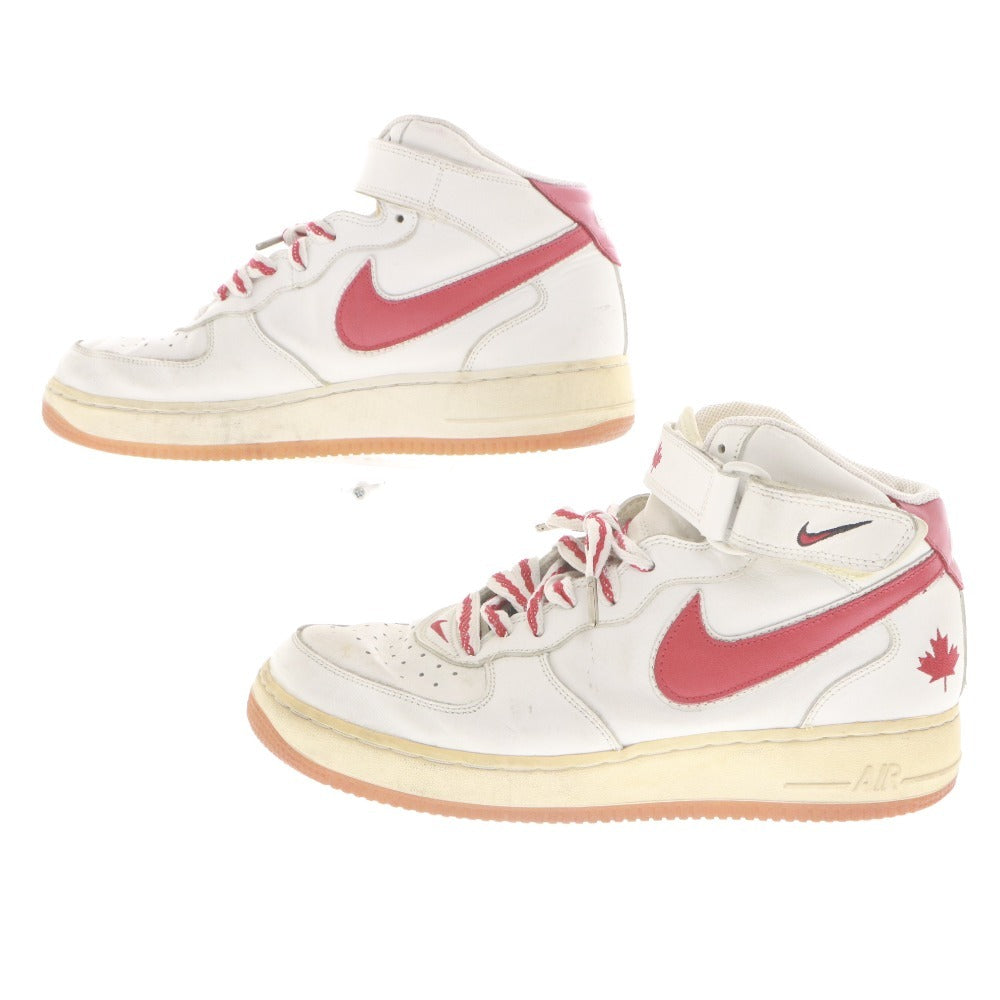 ■ NIKE ナイキ スニーカー シューズ エアフォース1 ミッド カナダ 309955-161 紐 メンズ 28.0cm ホワイト レッド