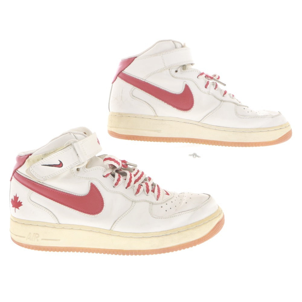 ■ NIKE ナイキ スニーカー シューズ エアフォース1 ミッド カナダ 309955-161 紐 メンズ 28.0cm ホワイト レッド