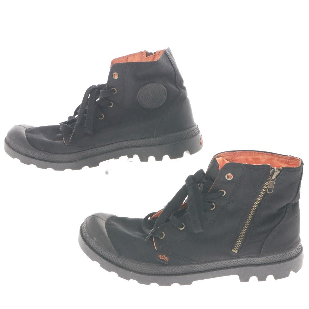 ■ PALLADIUM ×ALPHA パラディウム ×アルファ スニーカー 靴 パンパ ハイジップ MA-1 メンズ UK12 （30.5～31.0相当） ブラック