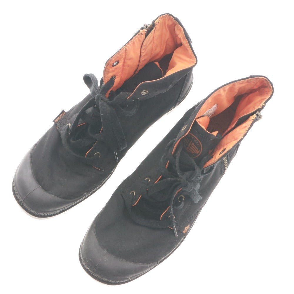 ■ PALLADIUM ×ALPHA パラディウム ×アルファ スニーカー 靴 パンパ ハイジップ MA-1 メンズ UK12 （30.5～31.0相当） ブラック