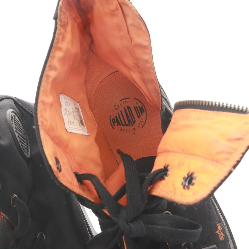 ■ PALLADIUM ×ALPHA パラディウム ×アルファ スニーカー 靴 パンパ ハイジップ MA-1 メンズ UK12 （30.5～31.0相当） ブラック