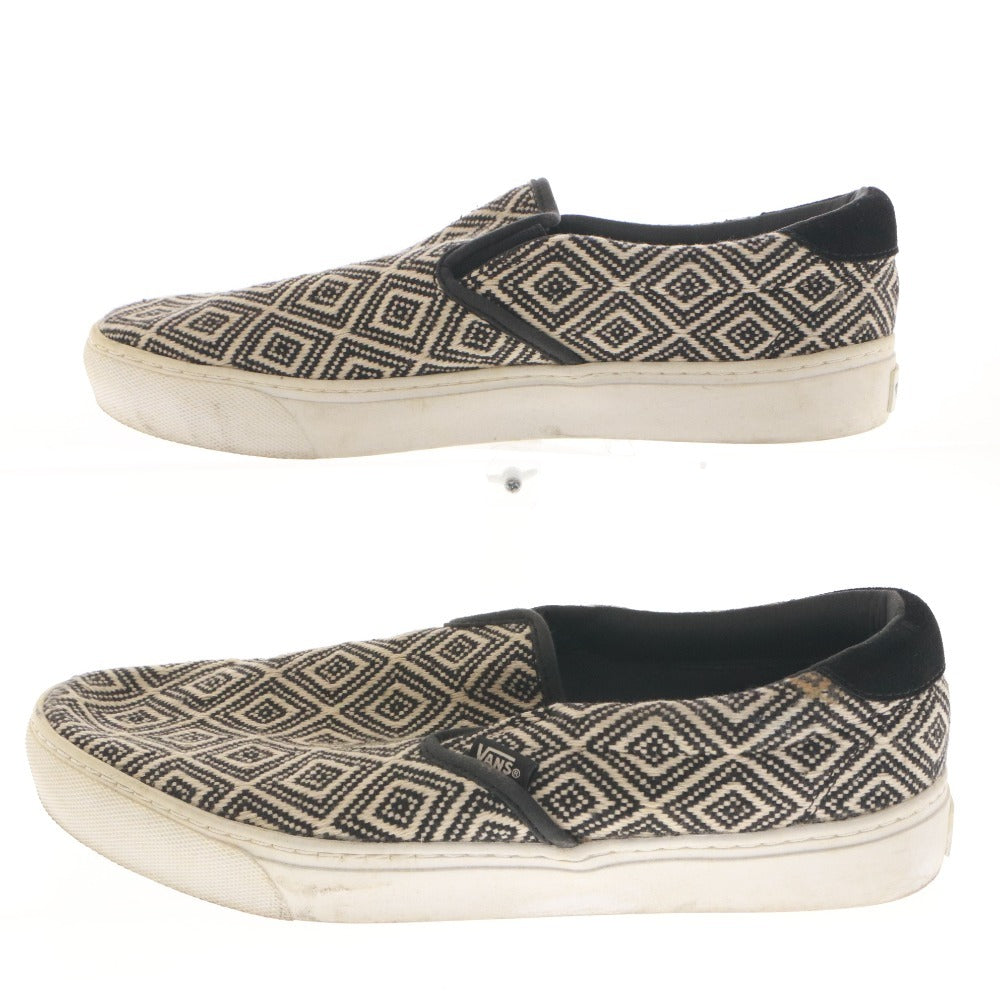 ■ VANS × nano・universe Slip-on Shoes Men's 29.0cm Ivory/Black Geometric Pattern Special Order