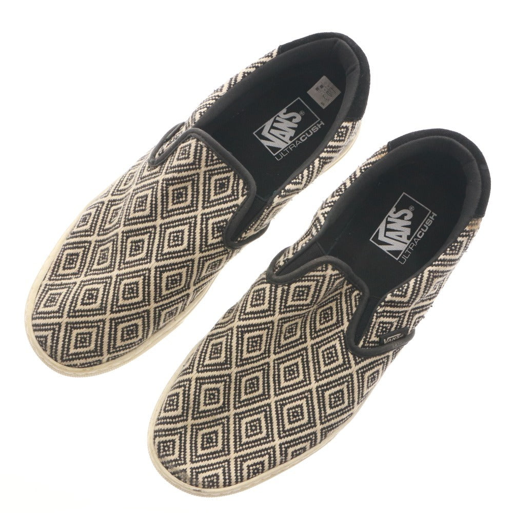 ■ VANS × nano・universe Slip-on Shoes Men's 29.0cm Ivory/Black Geometric Pattern Special Order