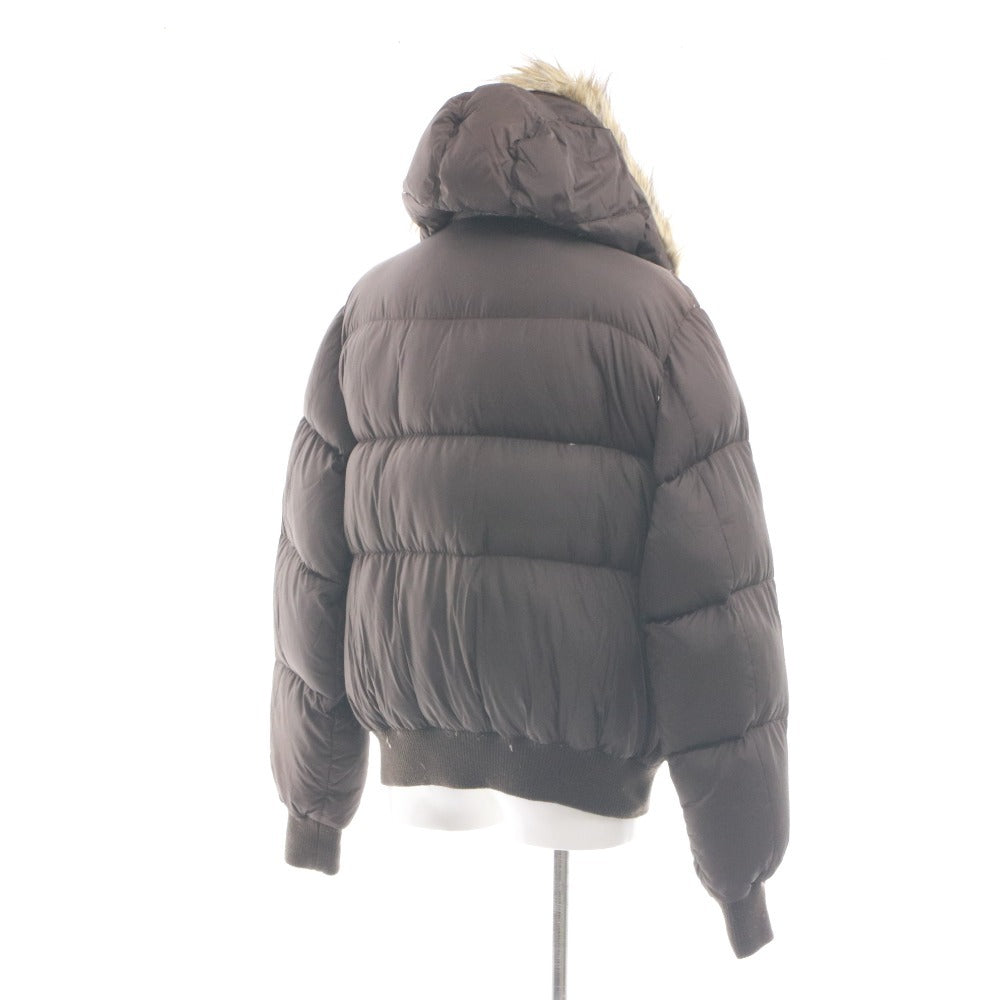 ■ TRUE RELIGION トゥルーレリジョン ダウンジャケット アウター ファスナー ポケット フード メンズ XL ダークブラウン系