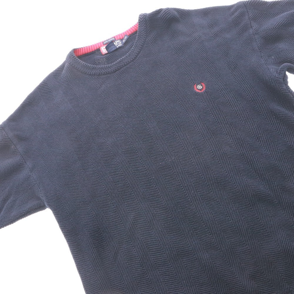 ■ CHAPS RALPH LAUREN チャップス ラルフローレン セーター 長袖 トップス ニット ヘリンボーン 刺繍 メンズ XL ネイビー