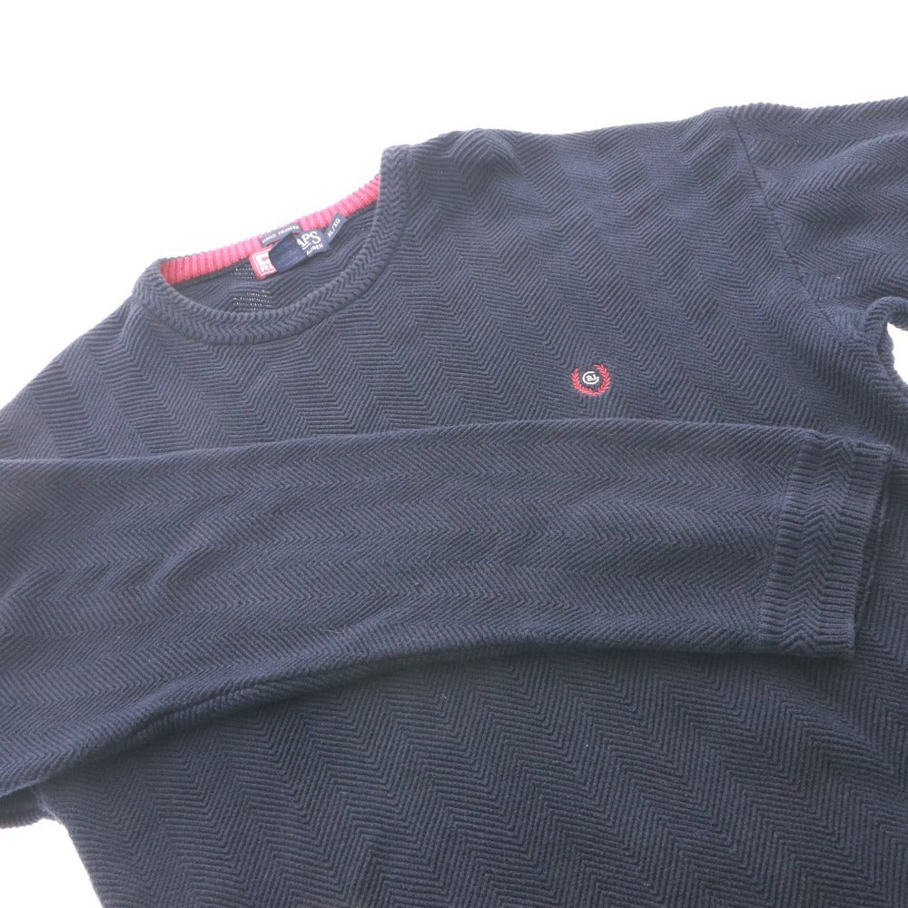 ■ CHAPS RALPH LAUREN チャップス ラルフローレン セーター 長袖 トップス ニット ヘリンボーン 刺繍 メンズ XL ネイビー