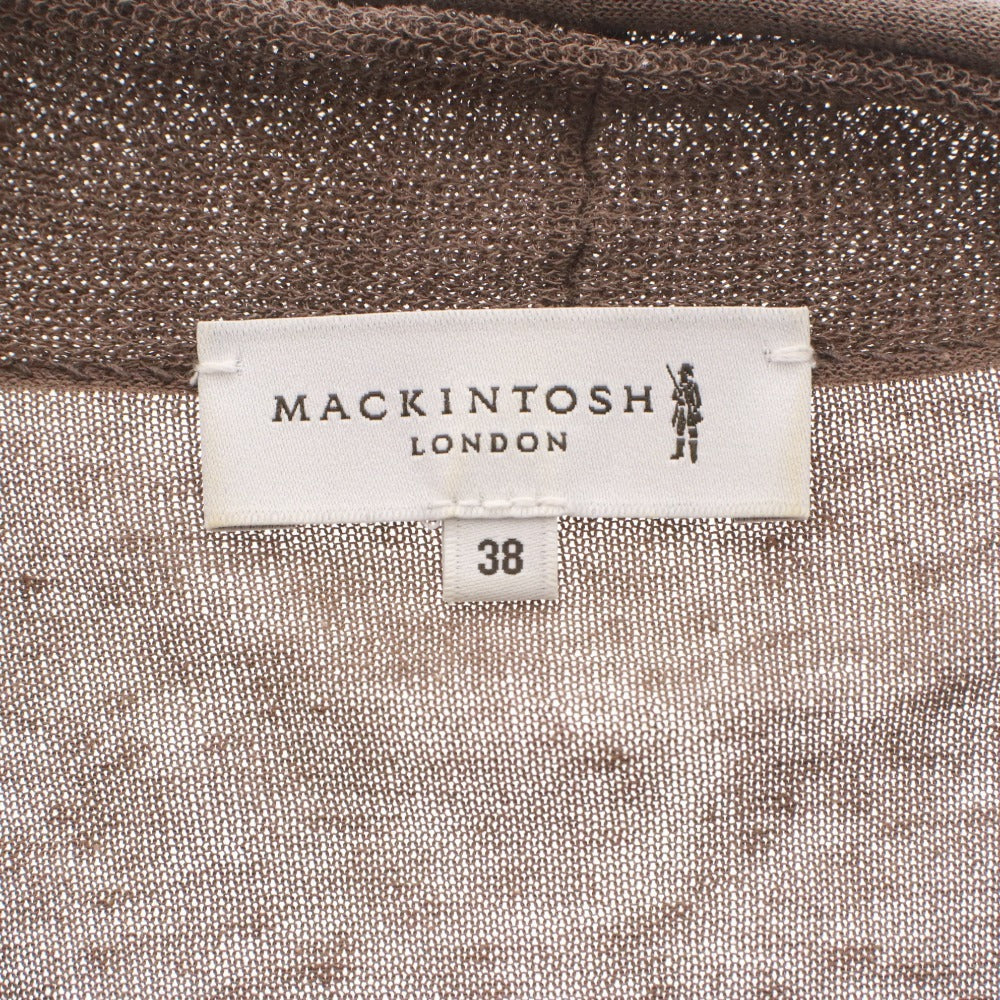 ■ MACKINTOSH マッキントッシュ カーディガン 長袖 アウター シアー 薄手 リボン リネン混 ラミー混 レディース 38 ブラウン