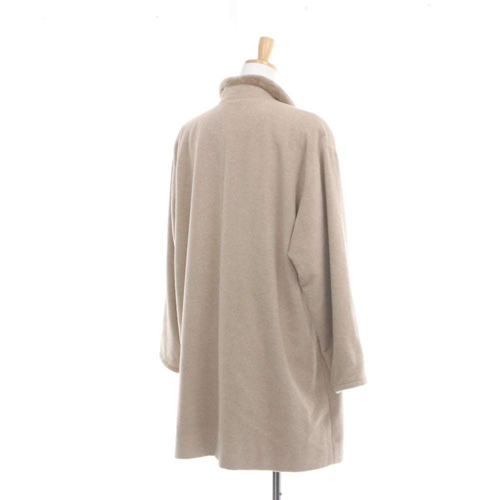 ■ Rozenfur Long Sleeve Coat, Fur, Angora, Nutria, Women's, Beige