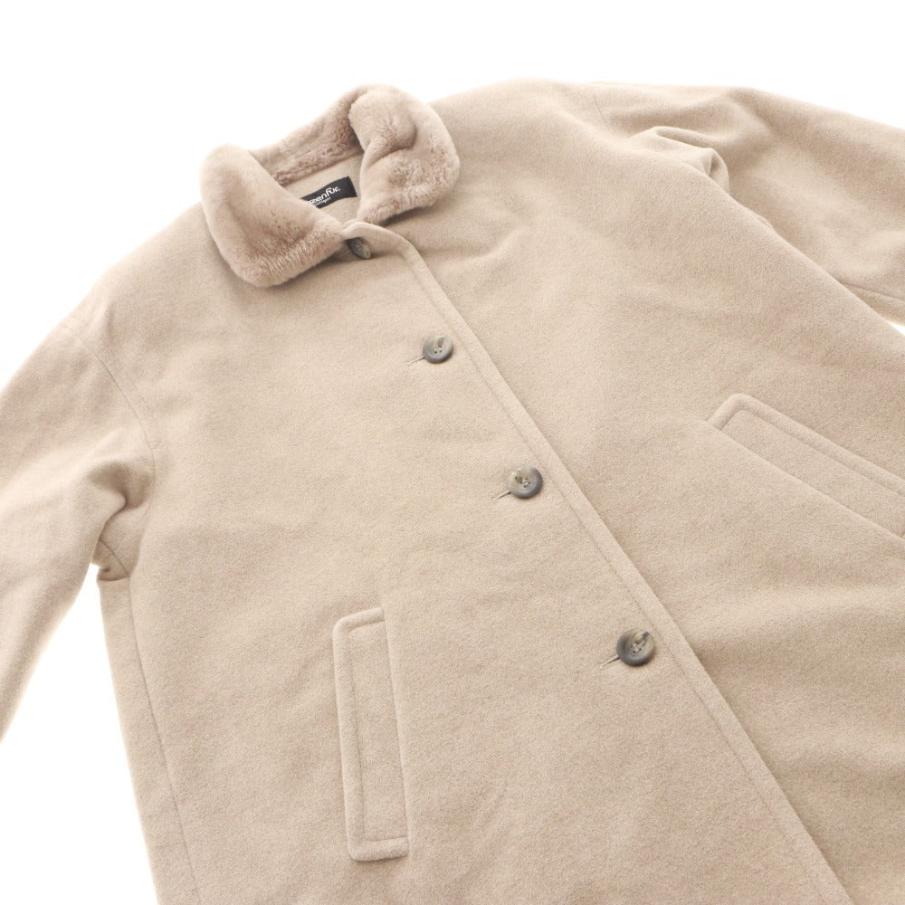 ■ Rozenfur Long Sleeve Coat, Fur, Angora, Nutria, Women's, Beige