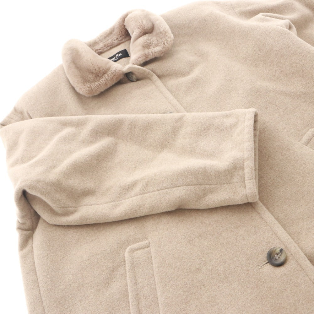 ■ Rozenfur Long Sleeve Coat, Fur, Angora, Nutria, Women's, Beige