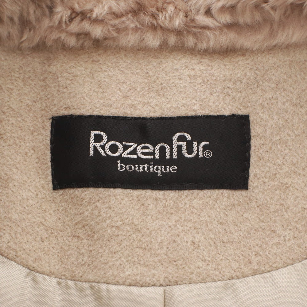 ■ Rozenfur Long Sleeve Coat, Fur, Angora, Nutria, Women's, Beige