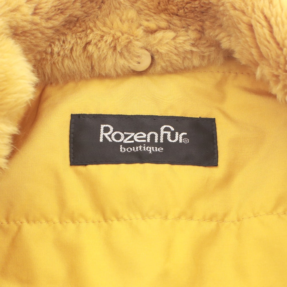 ■ Rozenfur ローゼンファー ジャケット コート 長袖 アウター ファー シルク ヌートリア レディース イエロー系