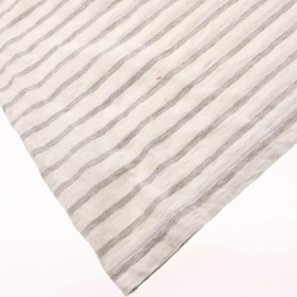 ■ SINA COVA T-shirt Short Sleeve Top Henley Neck Marine Style Print Patch Border Men's LL White Gray