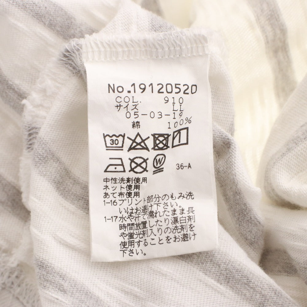 ■ SINA COVA T-shirt Short Sleeve Top Henley Neck Marine Style Print Patch Border Men's LL White Gray