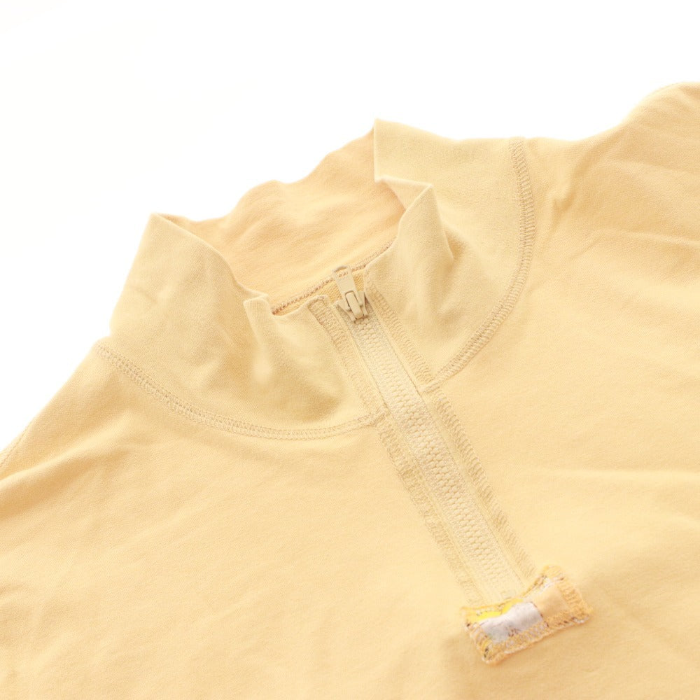 ■ PAPAS パパス Tシャツ カットソー 長袖 トップス 刺繍 ハーフジップ メンズ LL イエロー