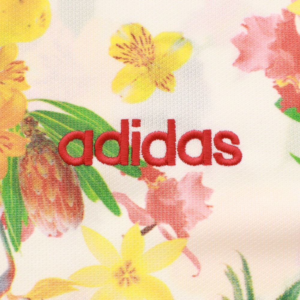 ■ adidas GOLF アディダス ゴルフ シャツ 半袖 トップス 花柄 ウェア メンズ XXL ホワイト系