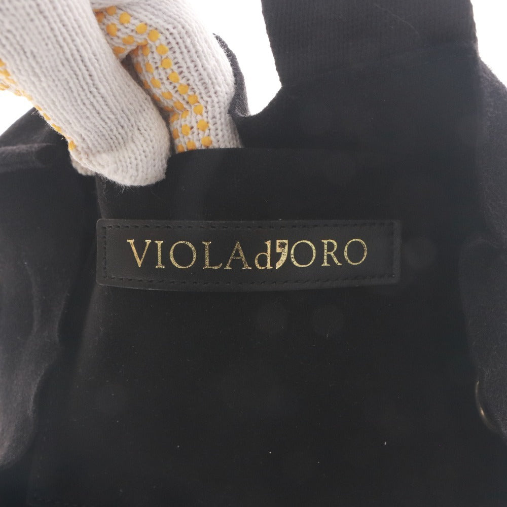 ■ VIOLAd'ORO ヴィオラドーロ ハンドバッグ ショルダーバッグ 鞄 2way クロスショルダー レディース ブラック 袋付き