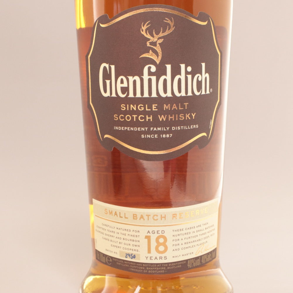 ■ Alcohol Whiskey Glenfiddich 18 Year Old SMALL BATCH RESERVE Malt 700ml 40% Unopened Unused With Box