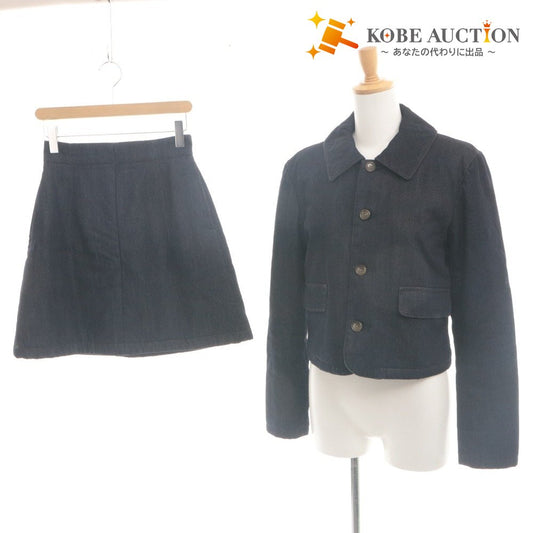 ■ CLANE シャツジャケット ショートスカート セットアップ PADDED DENIM 長袖 アウター トップス レディース 2,1 (M相当) ダークネイビー