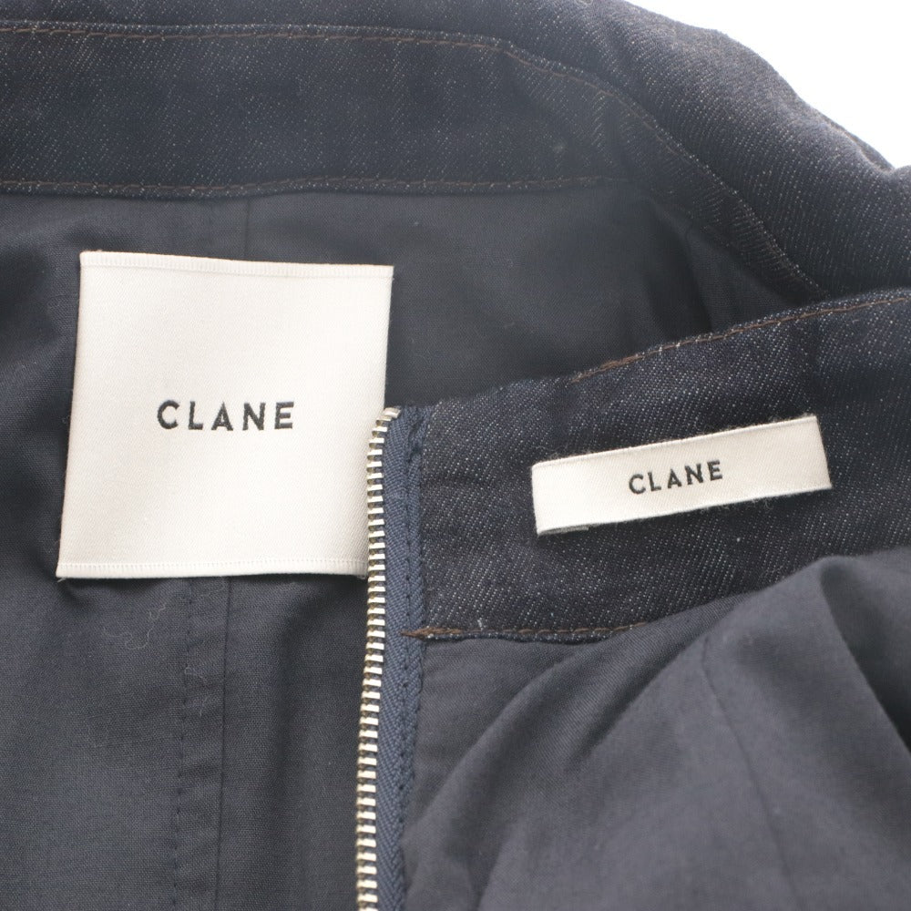 ■ CLANE シャツジャケット ショートスカート セットアップ PADDED DENIM 長袖 アウター トップス レディース 2,1 (M相当) ダークネイビー