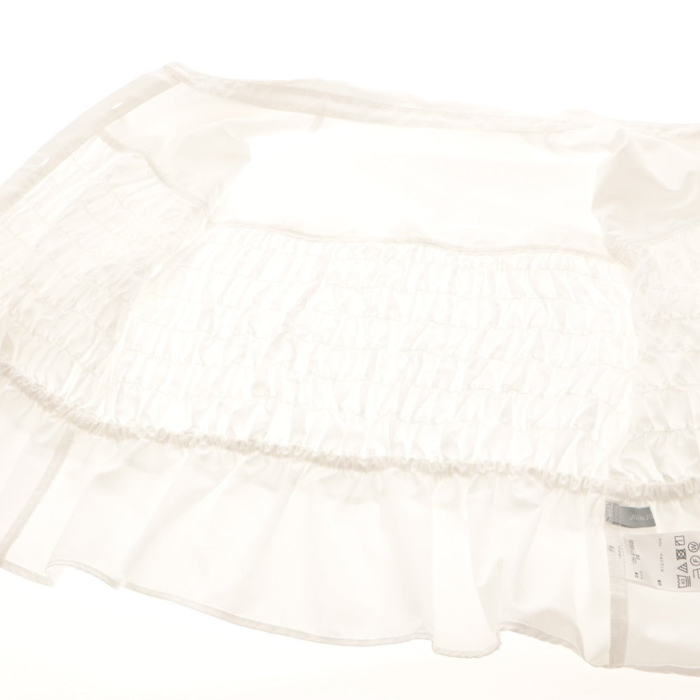 ■ JILL by JILL STUART シャーリングブラウス ビスチェ風 半袖 ショート丈 トップス フロントボタン レディース FR (フリーサイズ) 白