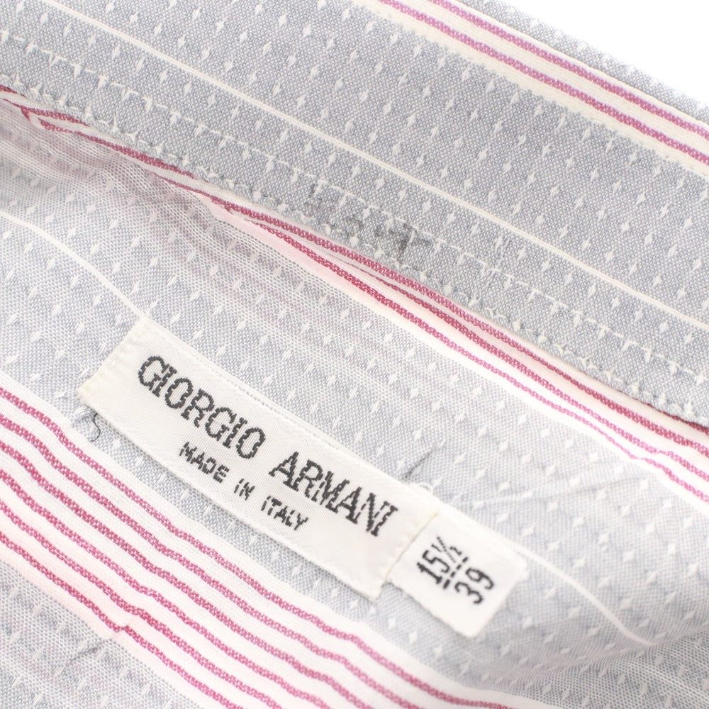 ■ GIORGIO ARMANI Long Sleeve Striped Shirt Men's Italian Made Men's 15 2/1 39 (M equivalent)