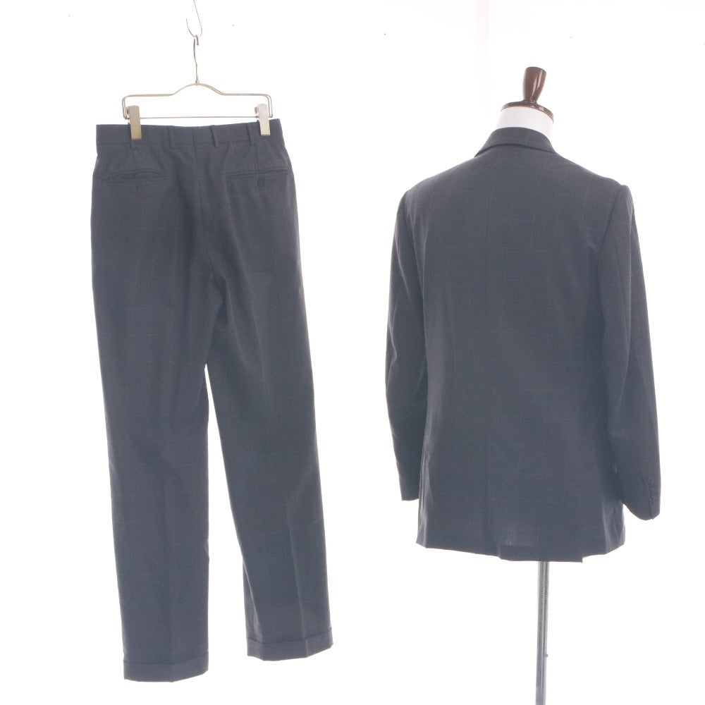 ■ BARNEYS NEW YORK Suit Bespoke Belvest Setup Windowpane Check Men's 44 (S equivalent) Gray