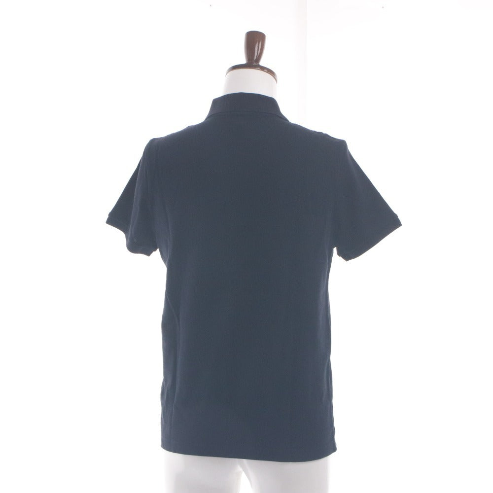 ■ MONCLER Polo Shirt Short Sleeve Top Large Patch Big Logo Patch Men's S Navy