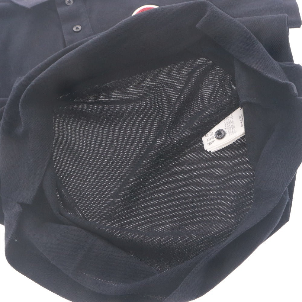 ■ MONCLER Polo Shirt Short Sleeve Top Large Patch Big Logo Patch Men's S Navy