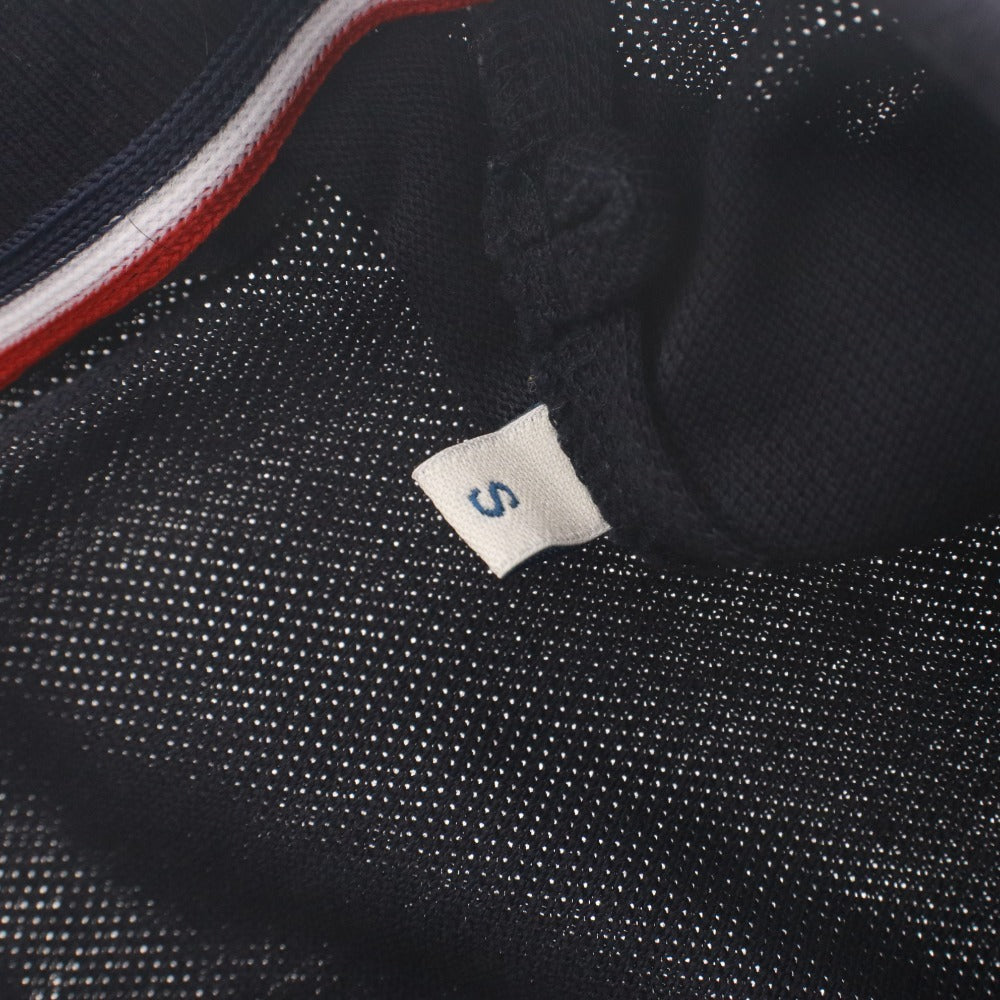 ■ MONCLER Polo Shirt Short Sleeve Top Large Patch Big Logo Patch Men's S Navy