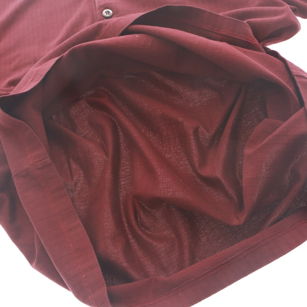 ■ PRADA Polo Shirt Short Sleeve Top Plain 100% Cotton Made in Italy Men's L Bordeaux