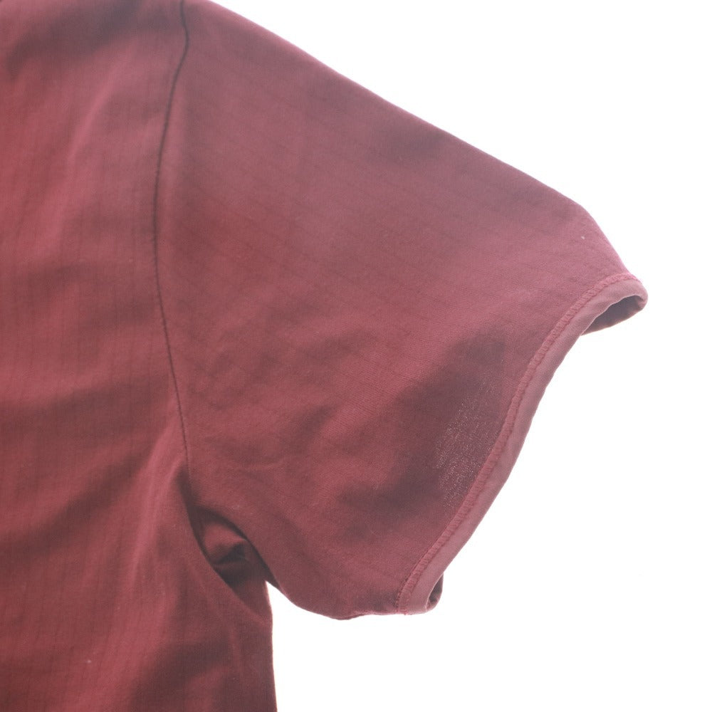 ■ PRADA Polo Shirt Short Sleeve Top Plain 100% Cotton Made in Italy Men's L Bordeaux