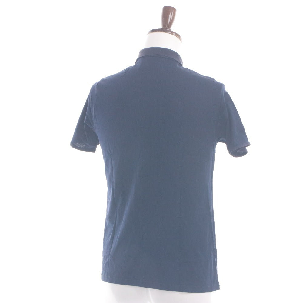 ■ Prada PRADA Polo Shirt Short Sleeve Top Solid 100% Cotton Made in Italy Men's M Navy