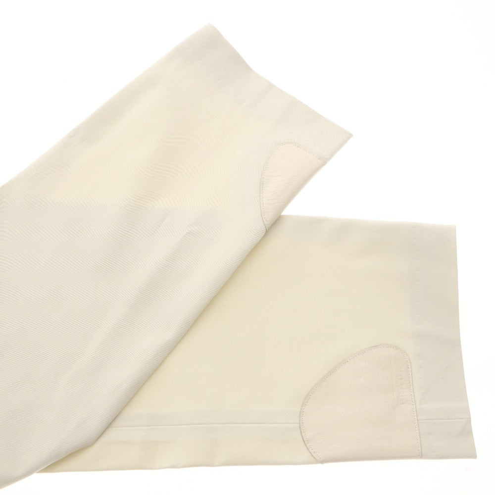 ■ PRADA Pants Bottoms Leather Patch Mixed Material Genuine Leather Hem Zip Men's 48 (M~L) Ivory