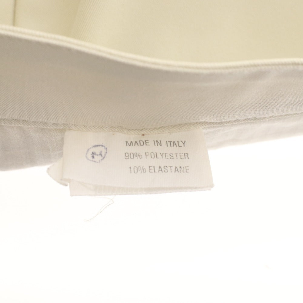 ■ PRADA Pants Bottoms Leather Patch Mixed Material Genuine Leather Hem Zip Men's 48 (M~L) Ivory