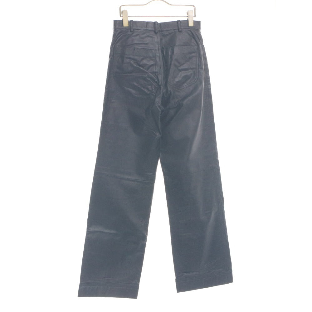 ■ Emporio Armani Leather Pants Bottoms Leather Calfskin Men's 44 (Equivalent to S size) Black