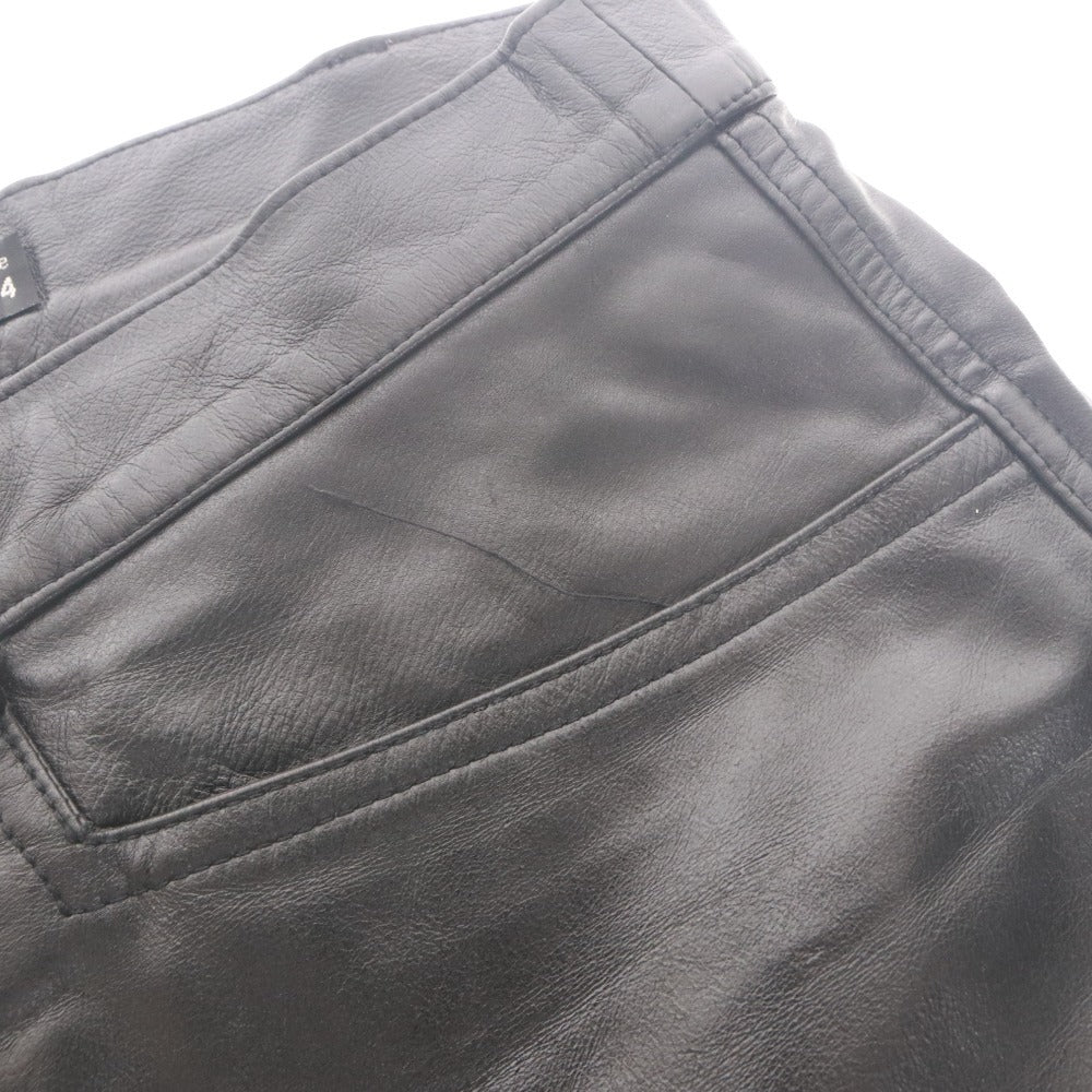■ Emporio Armani Leather Pants Bottoms Leather Calfskin Men's 44 (Equivalent to S size) Black