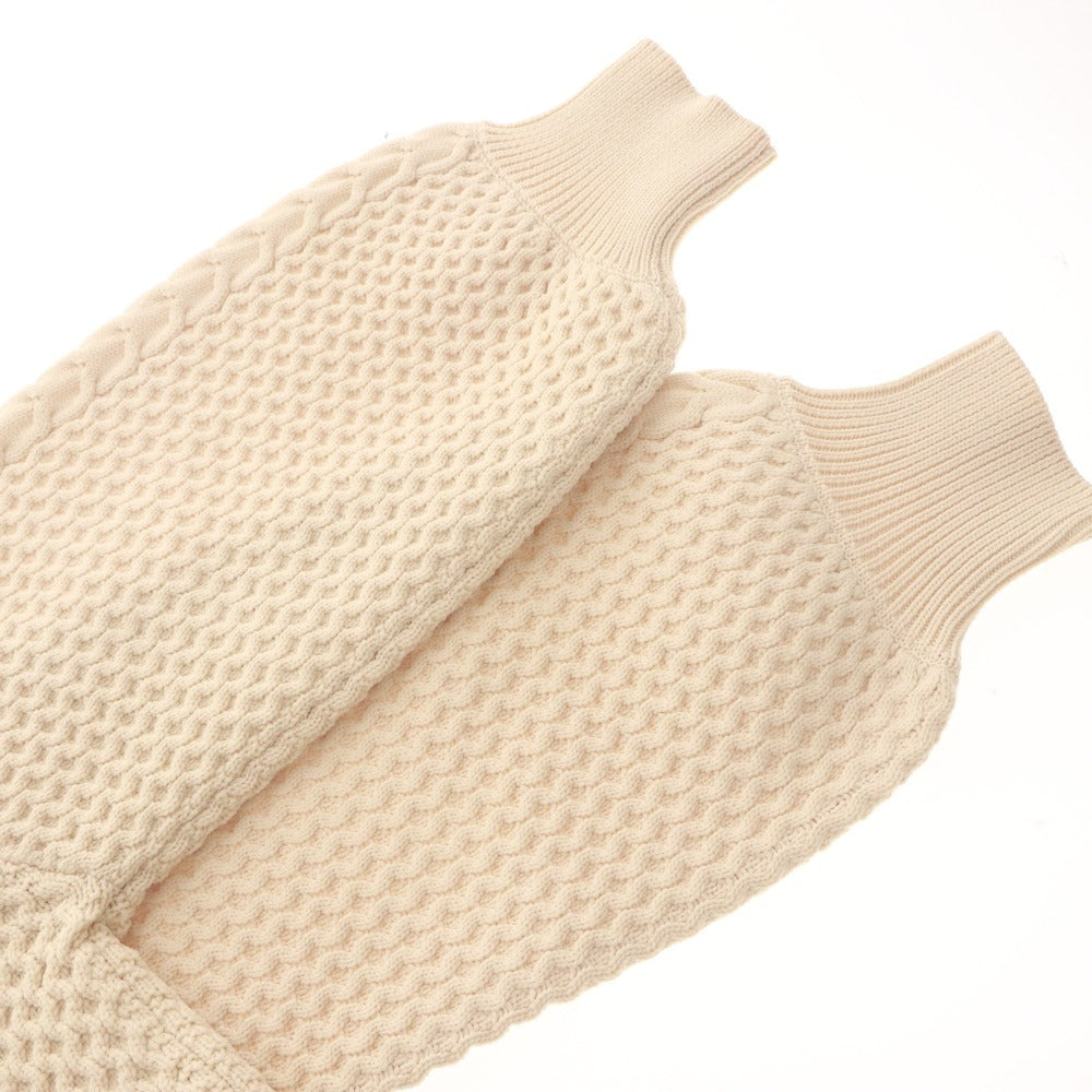 ■ manon Sweater Long Sleeve Top Skipper Cable Knit Pullover Collar Short Length Women's 0 (Free) Ivory Unused