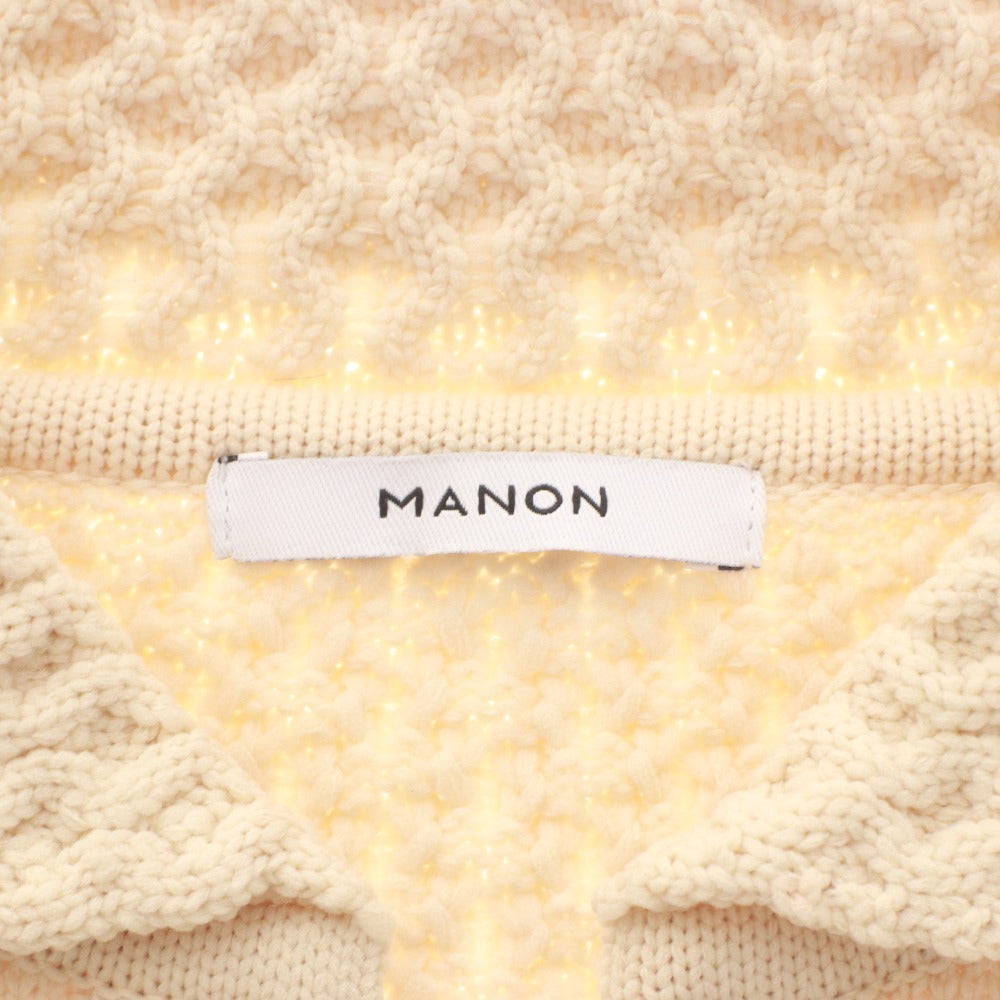 ■ manon Sweater Long Sleeve Top Skipper Cable Knit Pullover Collar Short Length Women's 0 (Free) Ivory Unused