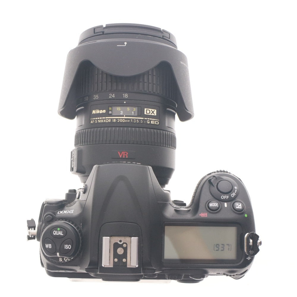 ■ Nikon D300 Digital SLR Camera DX SWM VR ED IF Aspherical Φ72 AF-S NIKKOR 18-200mm 1:3.5-5.6 with accessories, tested and working