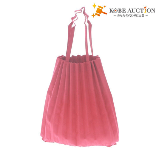 ■ me ISSEY MIYAKE ミー イッセイ ミヤケ プリーツトートバッグ ハンド 鞄 TRUNK PLEATS BAG エコ袋 ポリエステル レディース レッド 赤