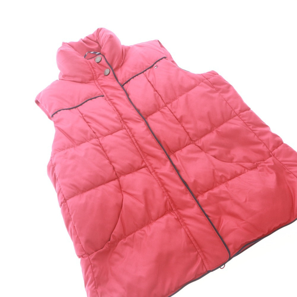 ■ TOMMY HILFIGER Down Vest Sleeveless Outer Jacket Collar Button Zip-up Logo Embroidery Women's M Red