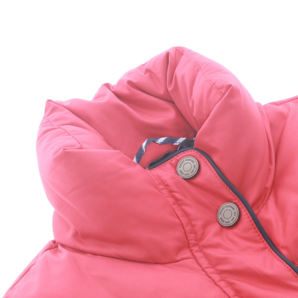■ TOMMY HILFIGER Down Vest Sleeveless Outer Jacket Collar Button Zip-up Logo Embroidery Women's M Red