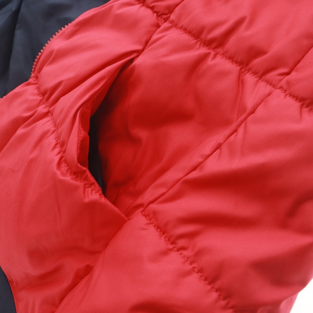 ■ TOMMY HILFIGER Down Vest Sleeveless Outer Jacket Collar Button Zip-up Logo Embroidery Women's M Red
