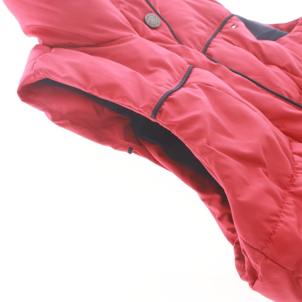 ■ TOMMY HILFIGER Down Vest Sleeveless Outer Jacket Collar Button Zip-up Logo Embroidery Women's M Red