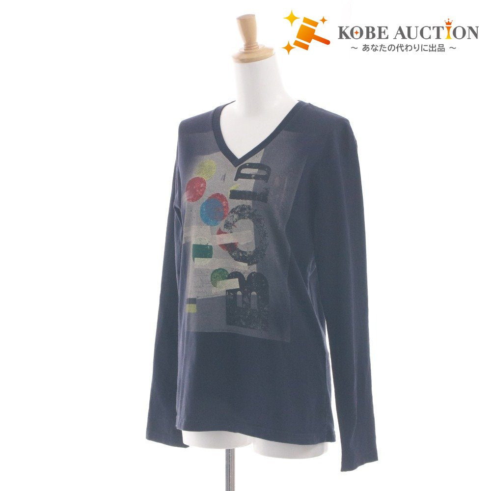 ■ R.NEWBOLD Paul Smith Long Sleeve T-Shirt Cut and Sewn Top Knit V-Neck Graphic Pattern Men's Women's M Dark Navy, etc.