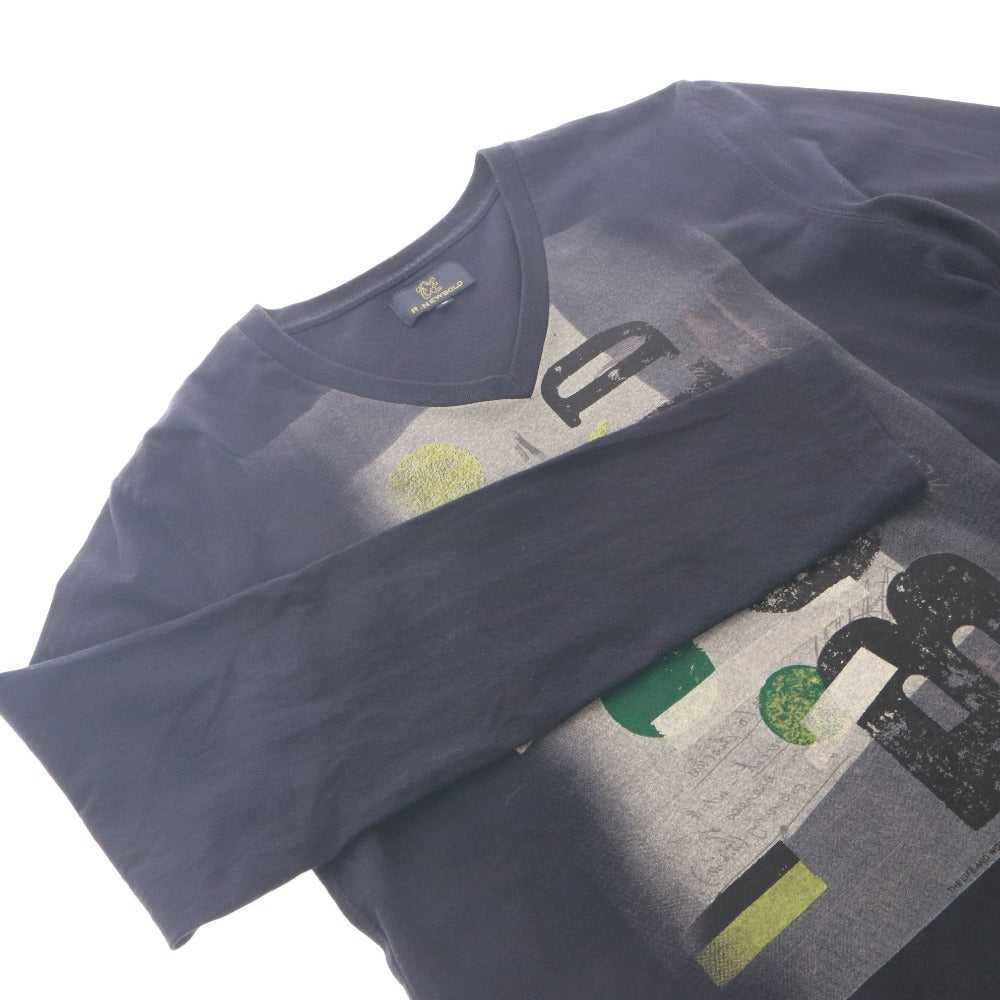 ■ R.NEWBOLD Paul Smith Long Sleeve T-Shirt Cut and Sewn Top Knit V-Neck Graphic Pattern Men's Women's M Dark Navy, etc.